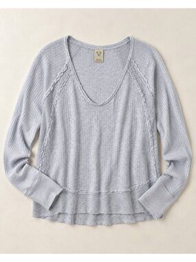 We The Free Thermal Long Sleeve Top Light Blue XS